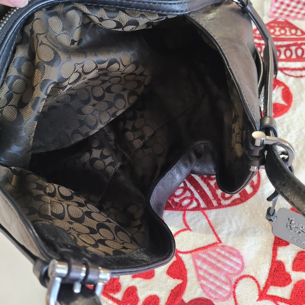 Coach Black Shoulder Bag with Silver Accents - Picture 8 of 10